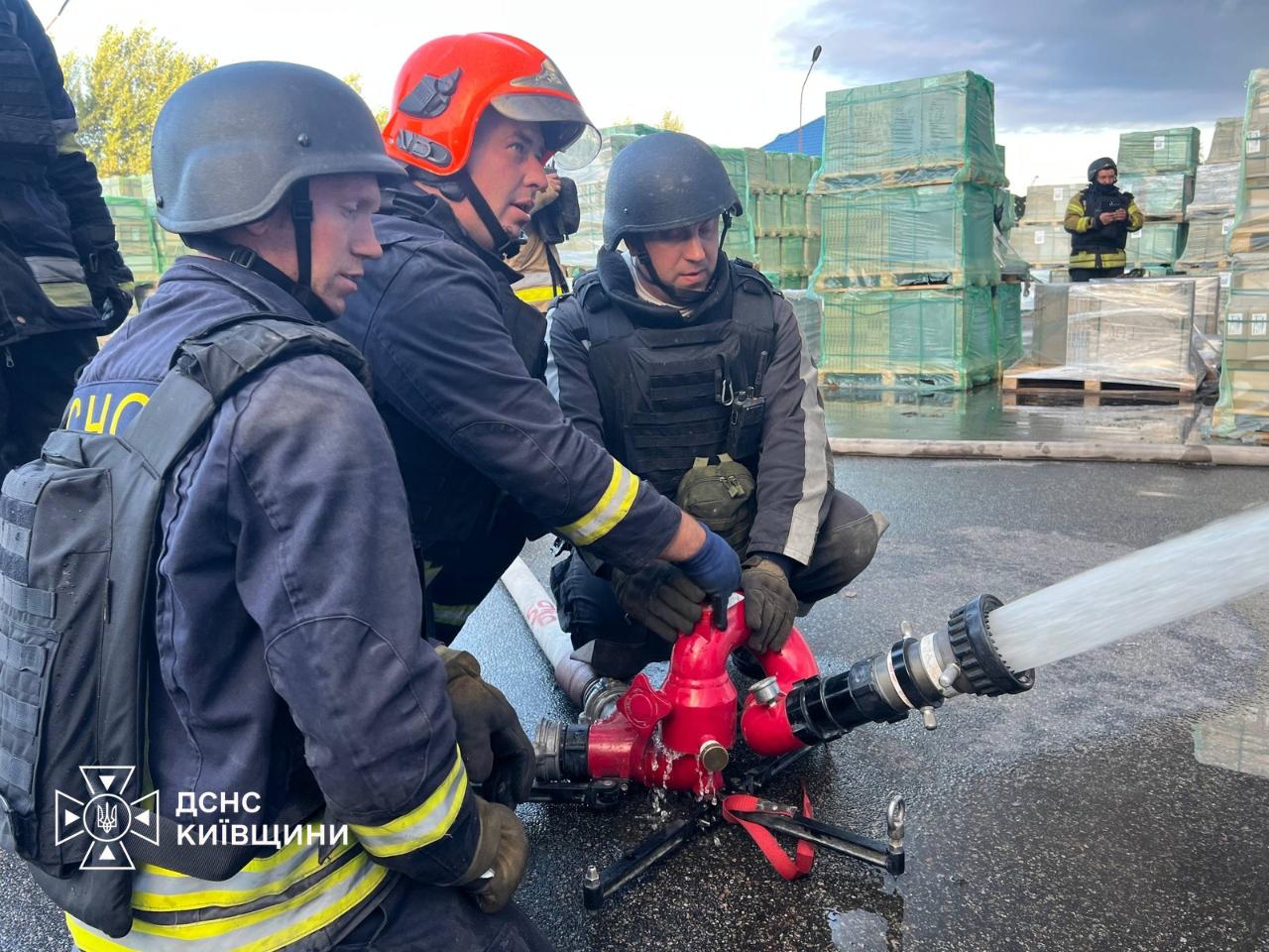 Russia strikes Kyiv region again, damaging major warehouse